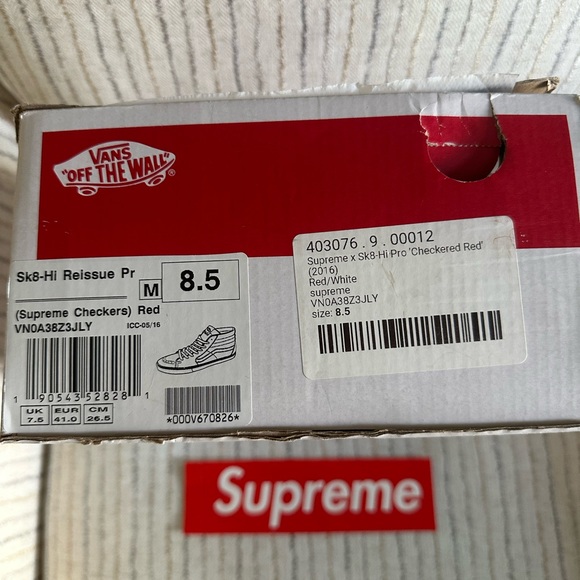 Vans/Supreme sk8 high pro size 8.5 M - Picture 7 of 7